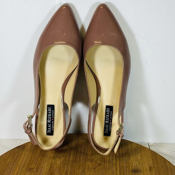 Isaac Mizrahi Women's Becca Pink Patent Leather Pumps With Ankle Strap Size 8.5M - Picture 5 of 6